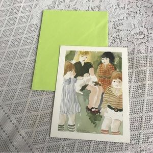 Vintage Watercolor Children Blank Card